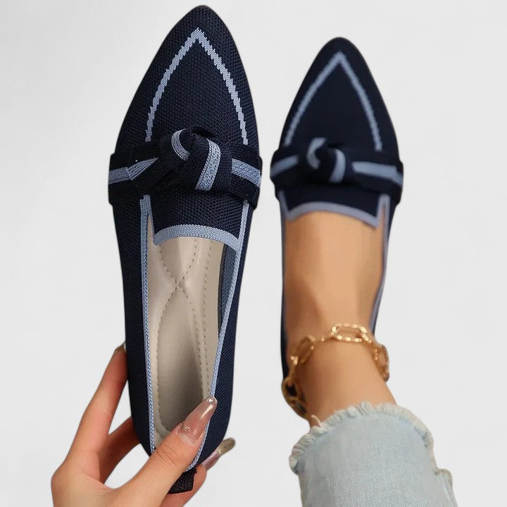 Crescentia | Loafers with Pointed Toe and Bow for Women
