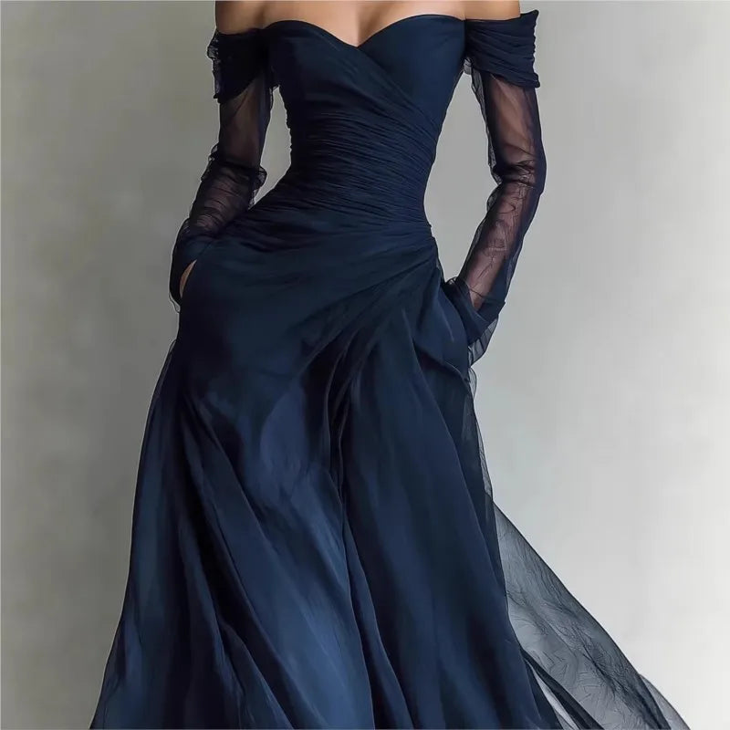 Matilda • Long dress with off-the-shoulder design