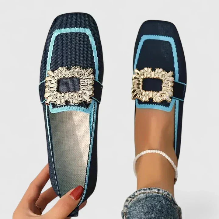 Caterina | Knit Loafers with Metal Ornament for Women
