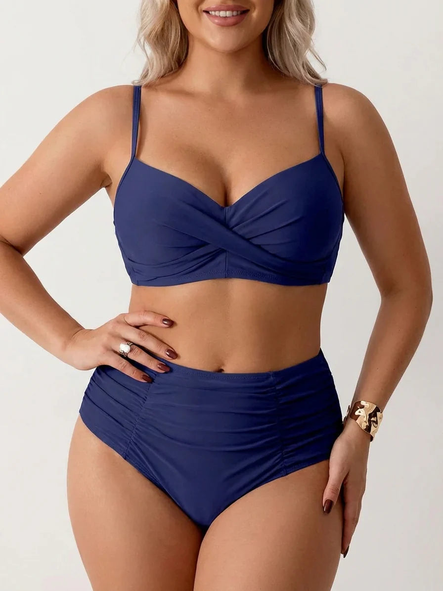 Nicoletta | Bandeau Bikini with Gathered Fabric