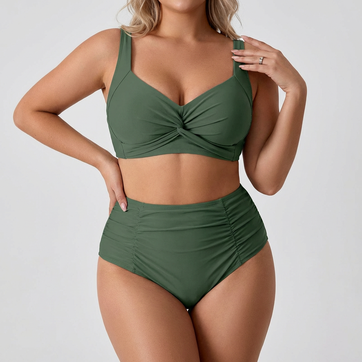Nicoletta | Bandeau Bikini with Gathered Fabric