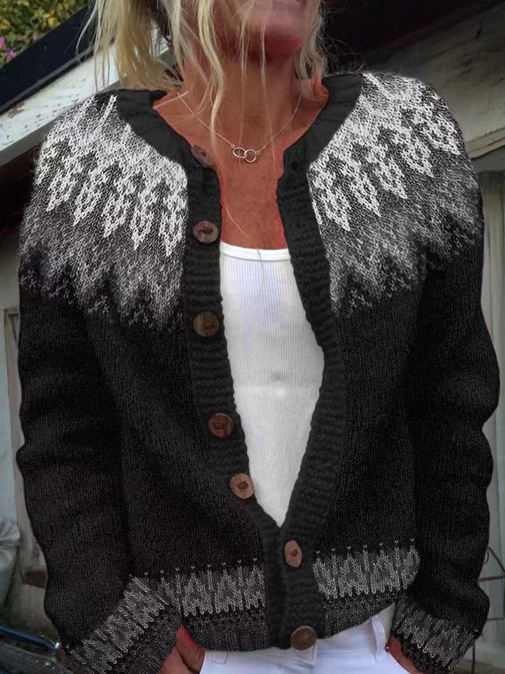 Nevaeh | Retro Icelandic Knit Cardigan