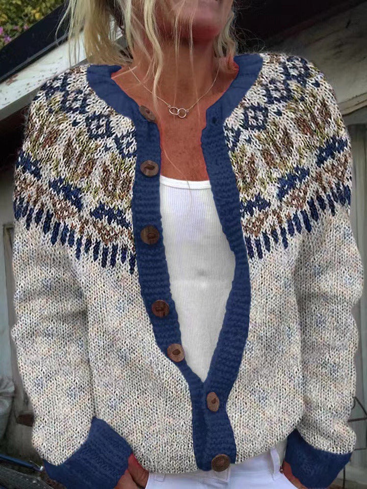 Hailey | Retro Icelandic Knit Cardigan