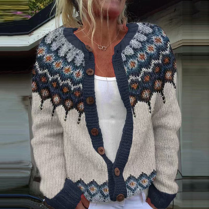 Kylie | Retro Icelandic Knit Cardigan