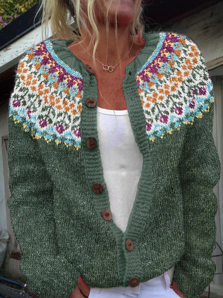 Alisa | Retro Icelandic Knit Cardigan