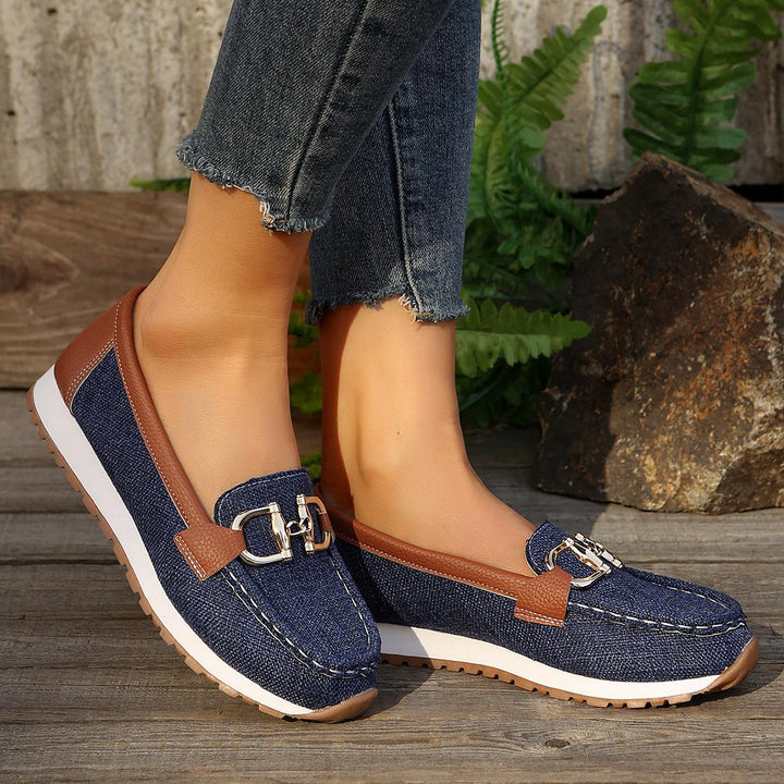 Lyra | Suede Buckle Loafers for Women