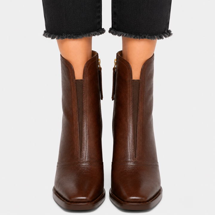 Women's Comfortable Leather Look Ankle Boots for Everyday Walking
