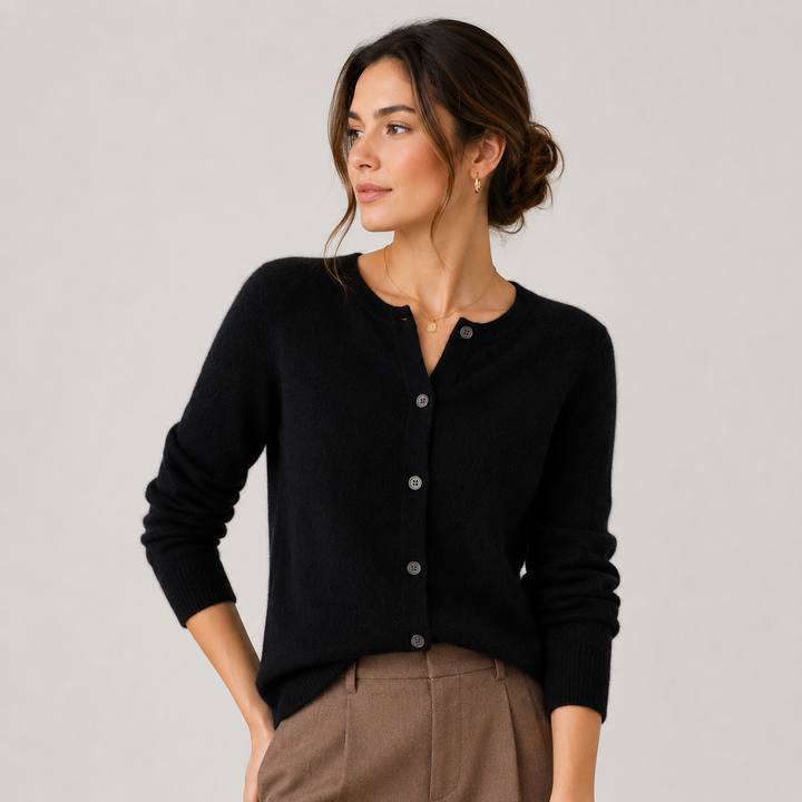 Women's Cashmere Look Cardigan Soft Button Front Knit Sweater