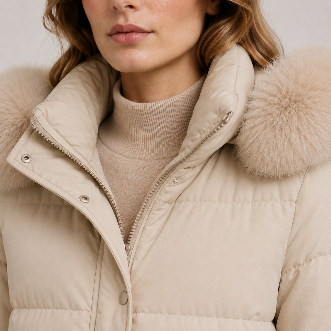 Women's Winter Puffer Jacket Thickened Warm Fur Collar Hooded