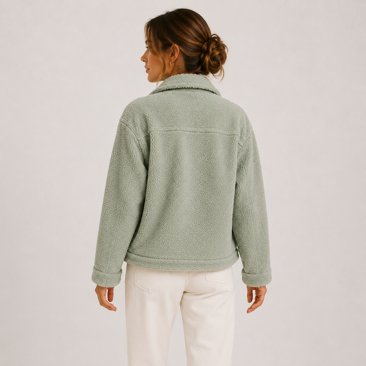 Women's Plush Sherpa Jacket Cozy Lightweight Casual Shacket