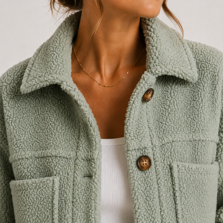 Women's Plush Sherpa Jacket Cozy Lightweight Casual Shacket