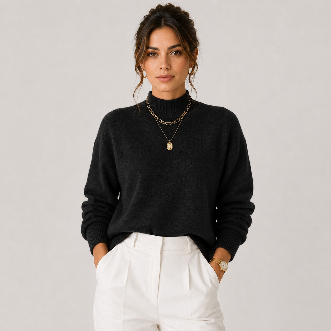 Women's Knit Turtleneck Sweater Cozy Lightweight Winter Pullover