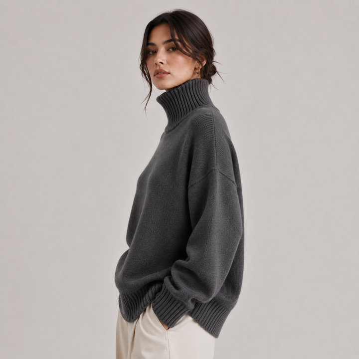Women's Premium Turtleneck Sweater Warm Lightweight Knit Pullover