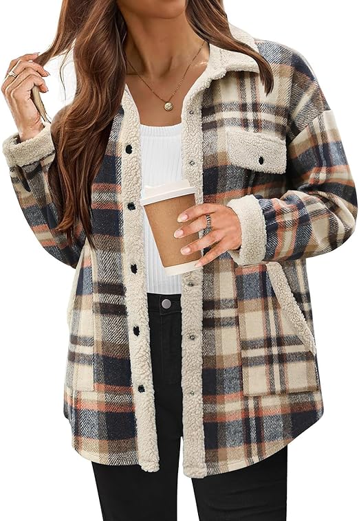Women's Cozy Plaid Fleece Jacket