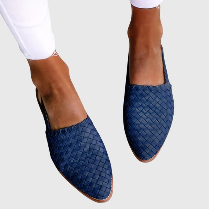 Leah | Woven Open Toe Loafers for Women