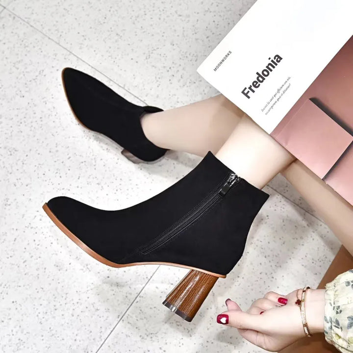 Belinda | Women’s Ankle Boots with Pointed Toe and Block Heel