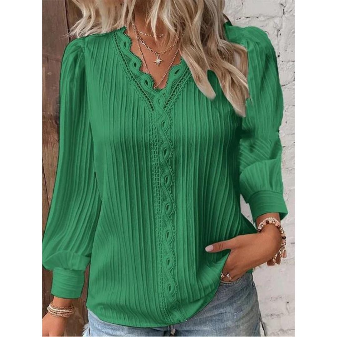 Celestine | Elegant Lace Detail Blouse