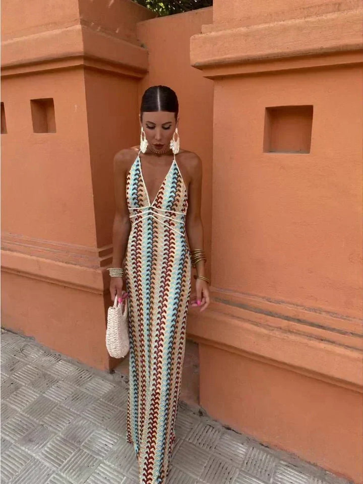 Seraphina | Wedding Guest Halterneck Maxi Dress for Women