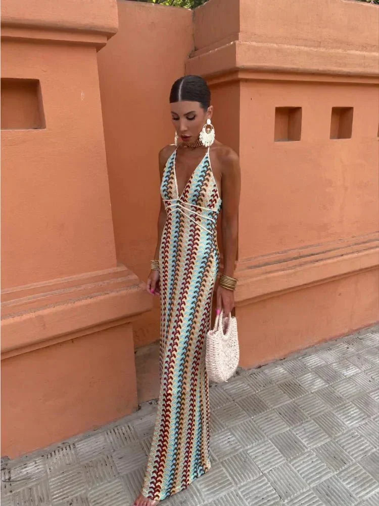 Seraphina | Wedding Guest Halterneck Maxi Dress for Women