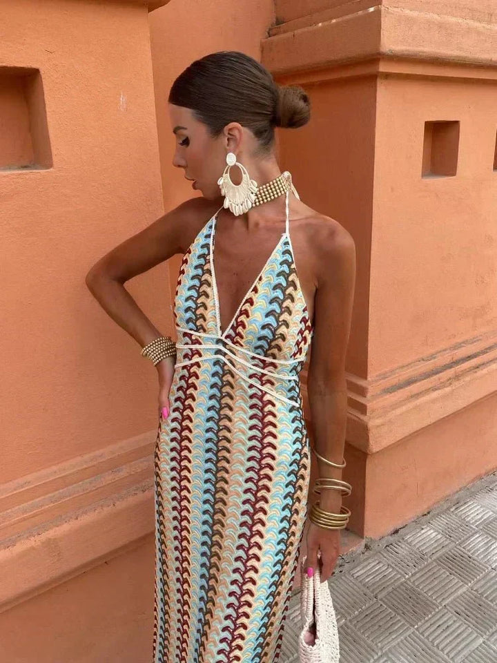 Seraphina | Wedding Guest Halterneck Maxi Dress for Women