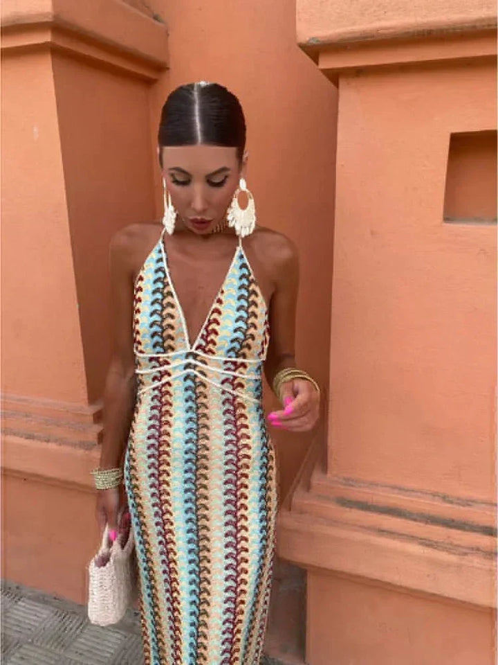 Seraphina | Wedding Guest Halterneck Maxi Dress for Women