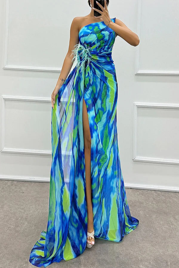 Petronella | Wedding Guest One-Shoulder Maxi Dress for Women