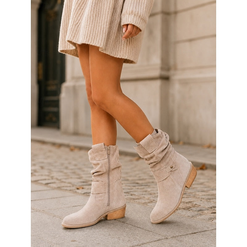 Tessa | Slouchy Buckle Ankle Boots