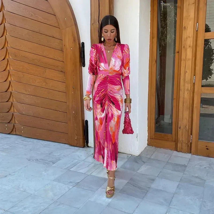 Anastasia | Wedding Guest Wrap Maxi Dress with V-Neck for Women