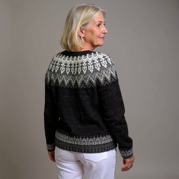 Nevaeh | Retro Icelandic Knit Cardigan