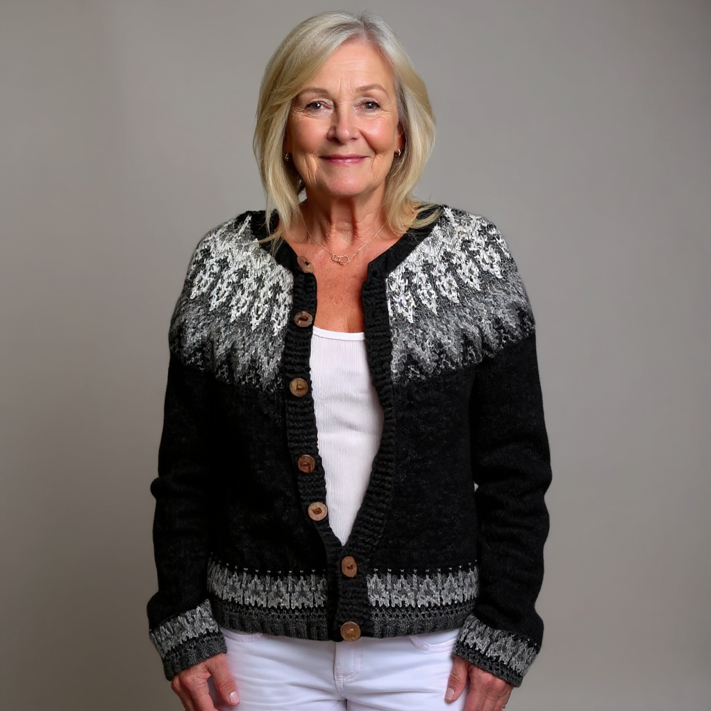 Nevaeh | Retro Icelandic Knit Cardigan