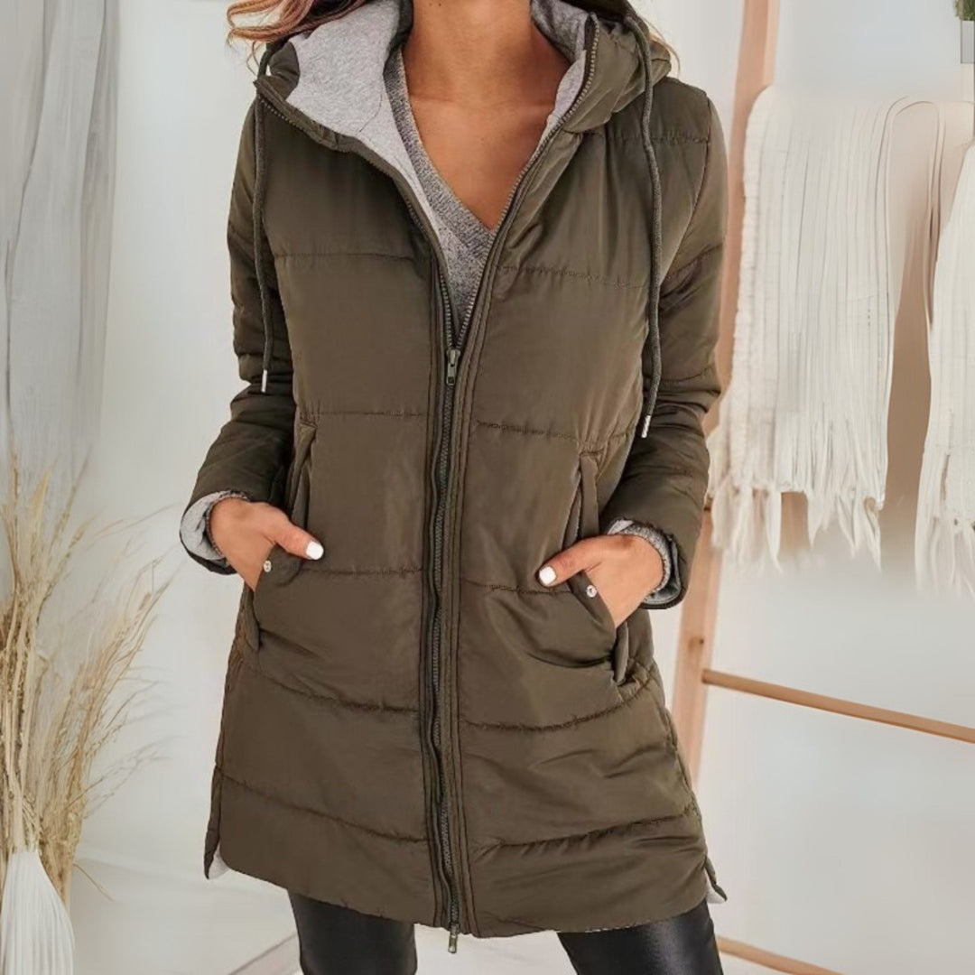 Freida | Long Puffer Jacket with Hood for Women