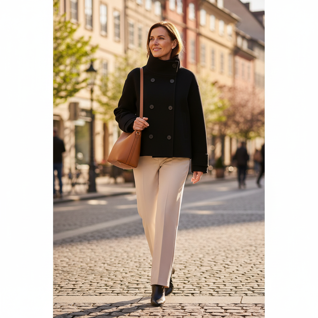 Raphaela | Double-Breasted Short Coat for Women
