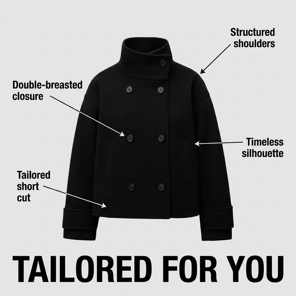 Raphaela | Double-Breasted Short Coat for Women