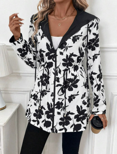 Farida | Zip-Up Reversible Leopard Print Coat for Women