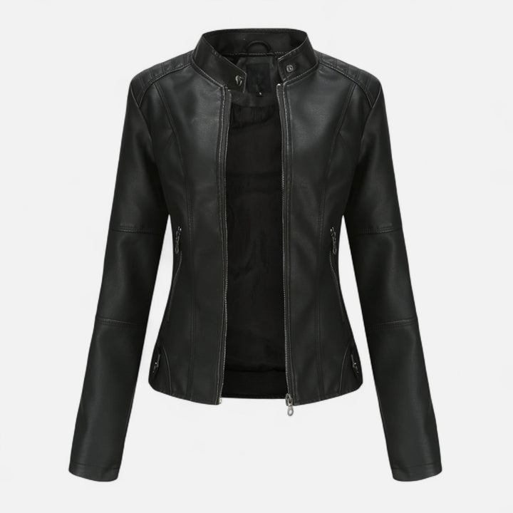 Zuri | Cropped Zip-Up Leather Jacket for Women