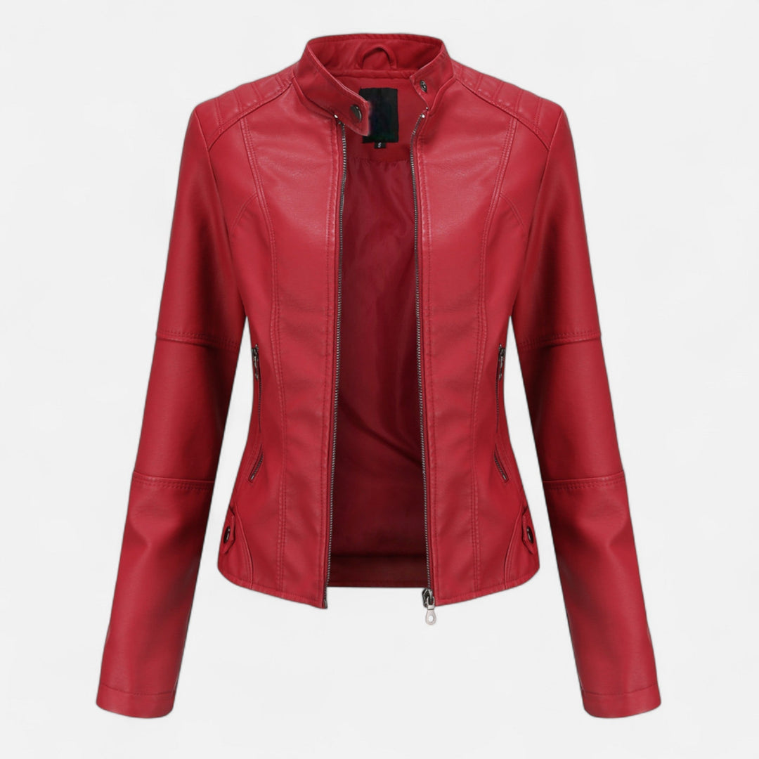 Zuri | Cropped Zip-Up Leather Jacket for Women