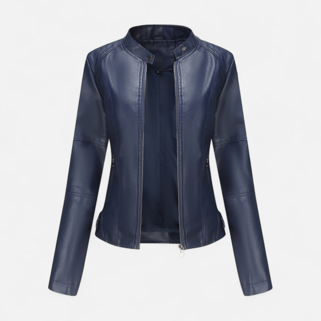 Zuri | Cropped Zip-Up Leather Jacket for Women