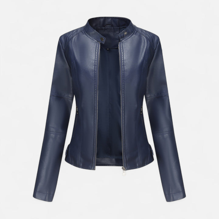 Zuri | Cropped Zip-Up Leather Jacket for Women