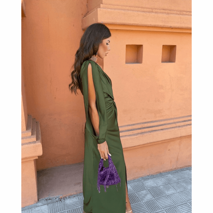 Felicity | Wedding Guest One-Shoulder Wrap Maxi Dress for Women