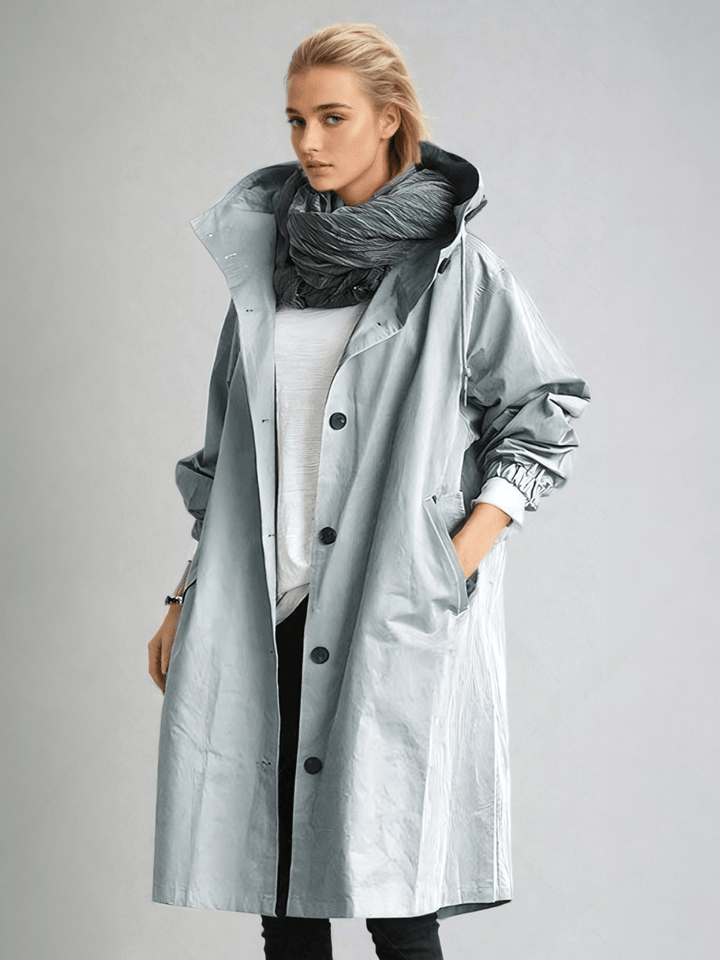 Tamora | Oversized Button-Down Trench Coat for Women