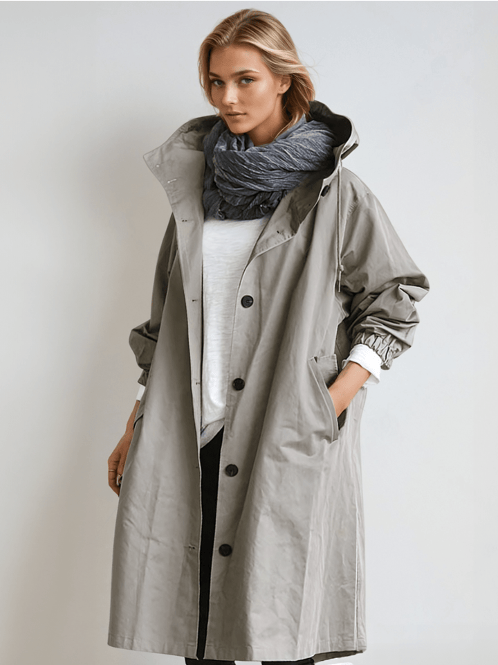 Tamora | Oversized Button-Down Trench Coat for Women