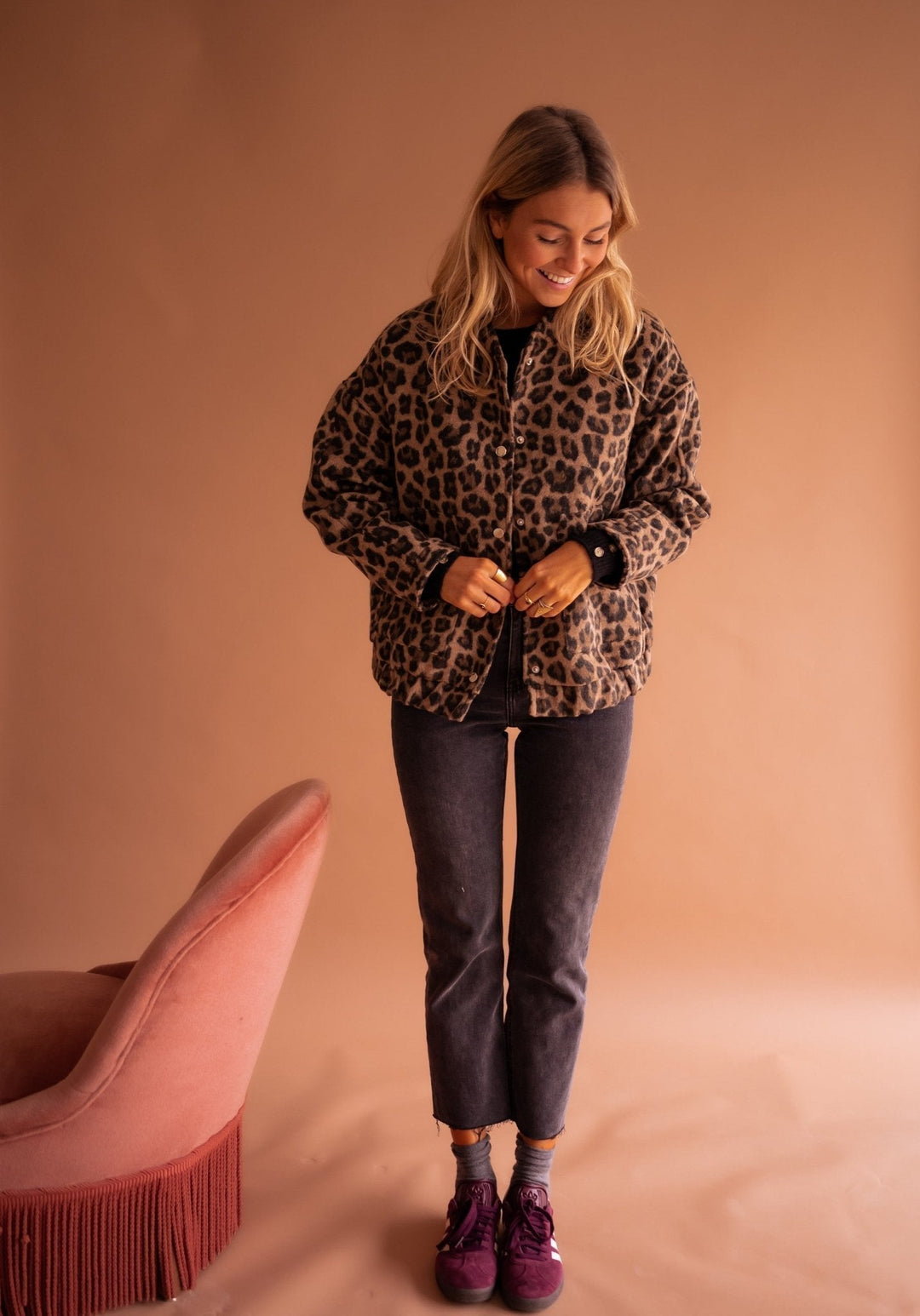 Emmaline | Leopard Print Bomber Jacket for Women