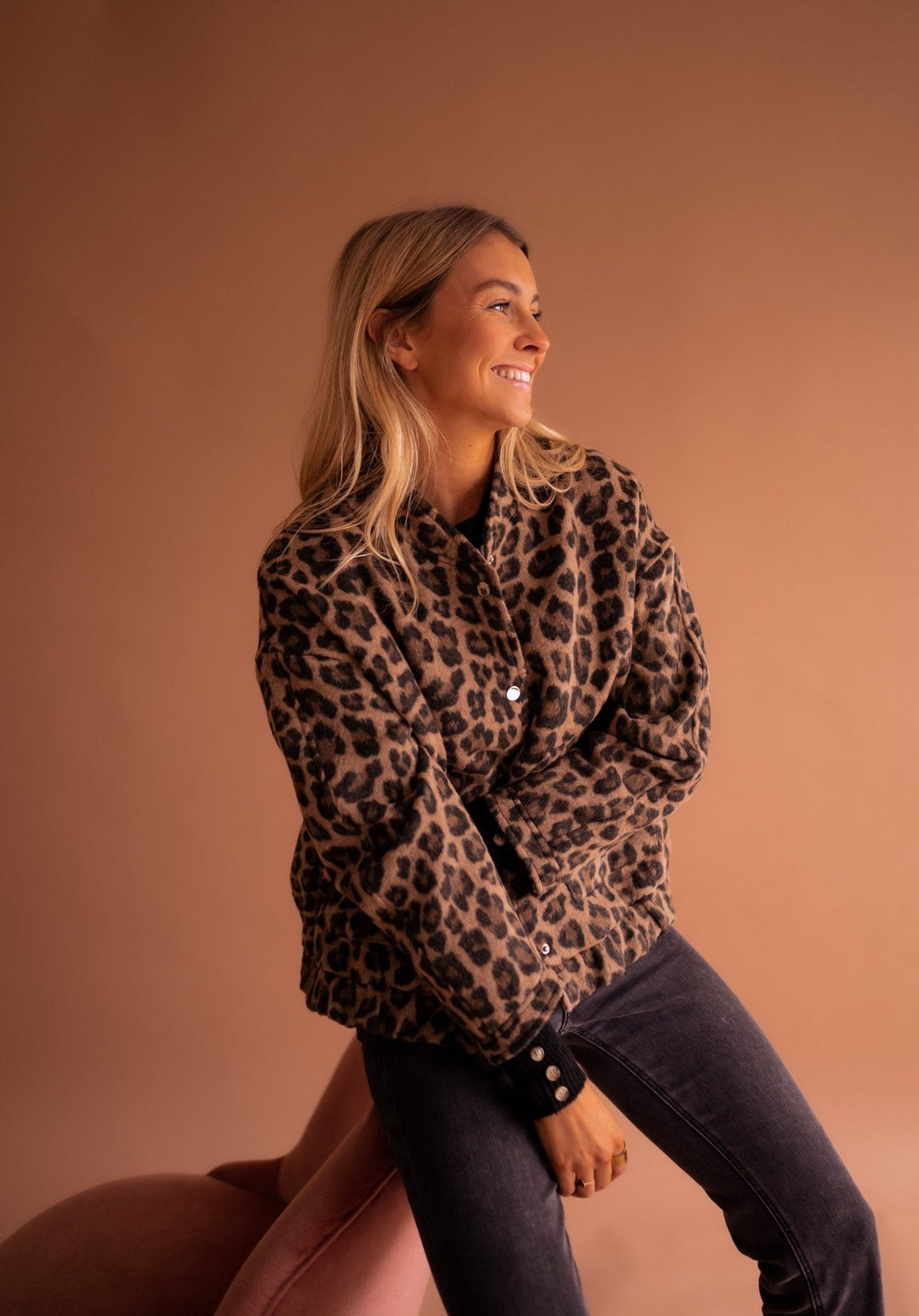 Emmaline | Leopard Print Bomber Jacket for Women