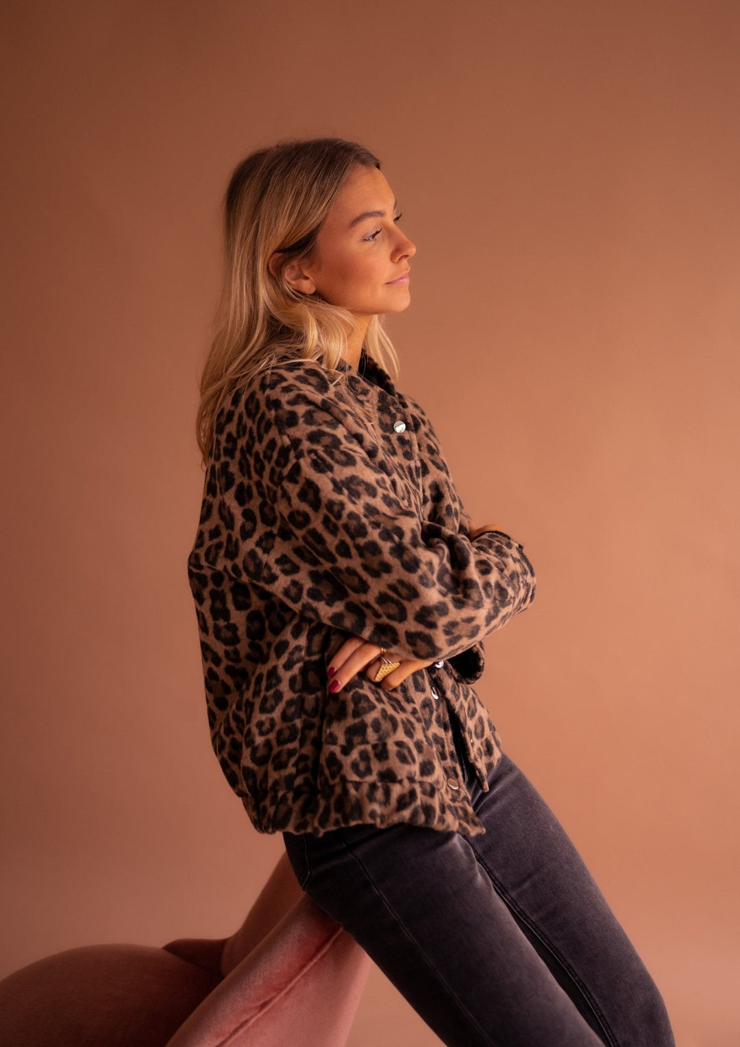 Emmaline | Leopard Print Bomber Jacket for Women