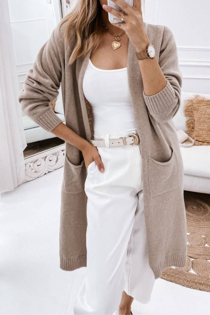 Open Front Duster Cardigan w/Pockets