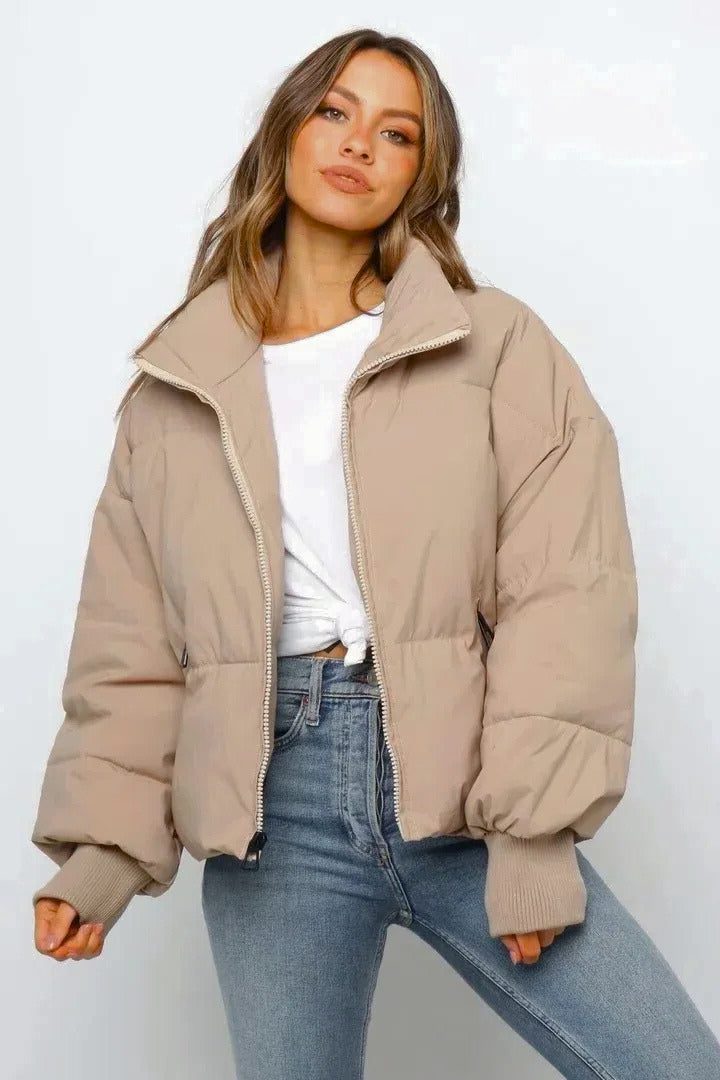 Quintina | Cropped Puffer Jacket with Zip for Women