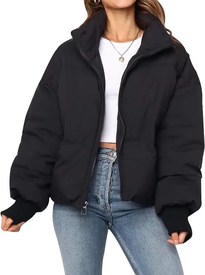 Quintina | Cropped Puffer Jacket with Zip for Women