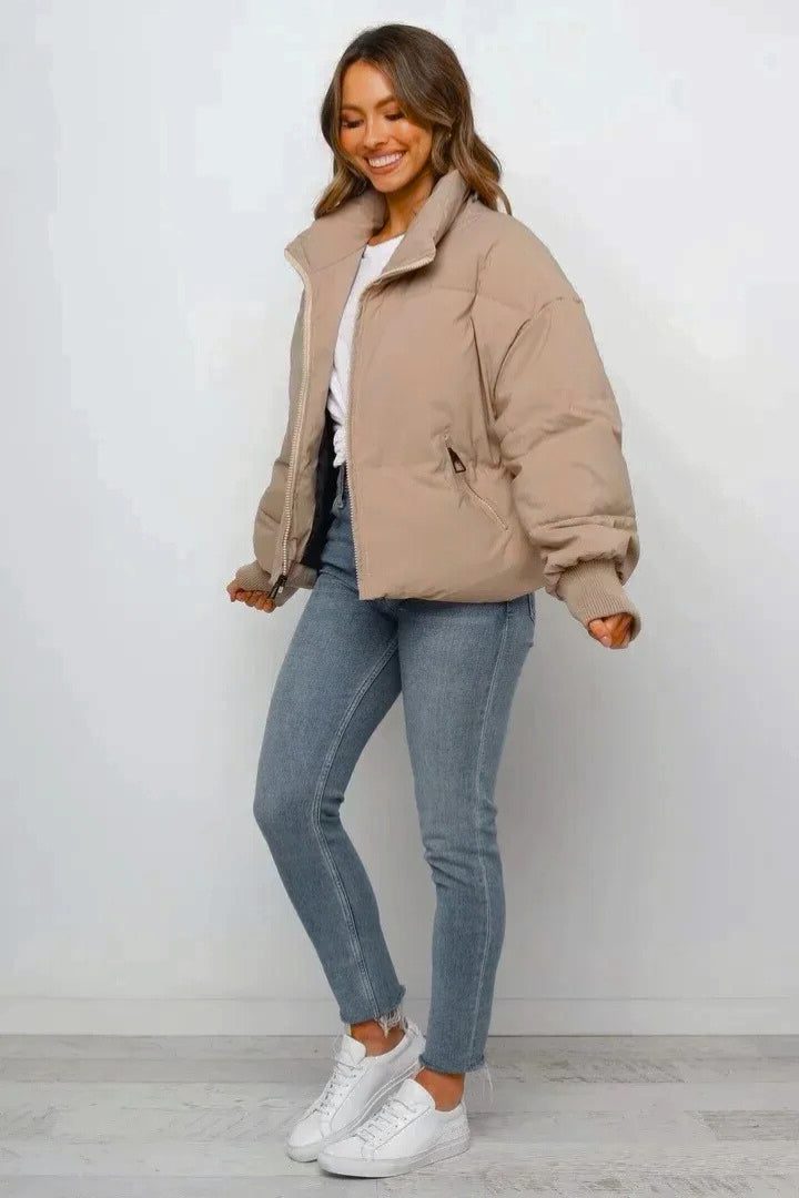 Quintina | Cropped Puffer Jacket with Zip for Women