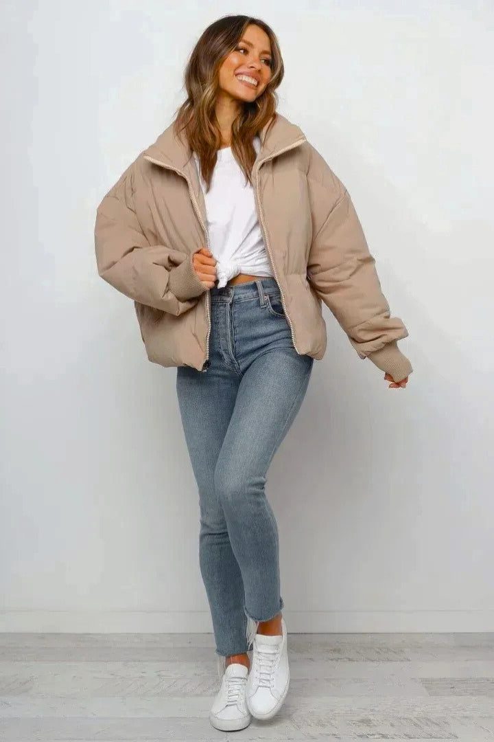 Quintina | Cropped Puffer Jacket with Zip for Women
