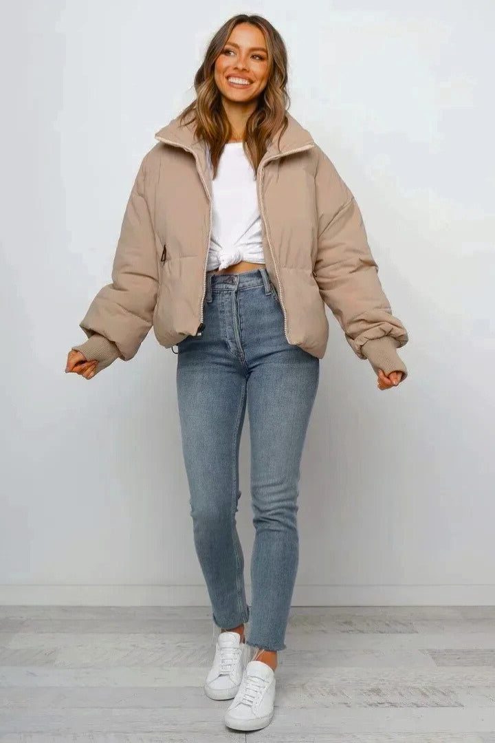Quintina | Cropped Puffer Jacket with Zip for Women
